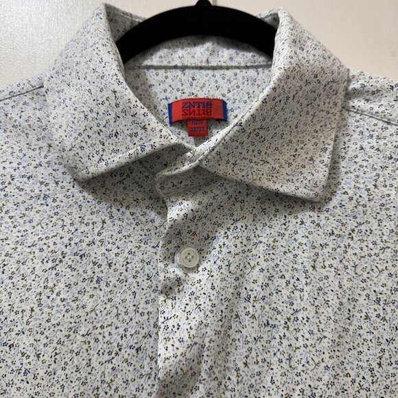 2/$30 ZNT18 Button Down Shirt Mens 16.5 32/33 Soft Stretch Office Casual Preppy - Picture 9 of 10